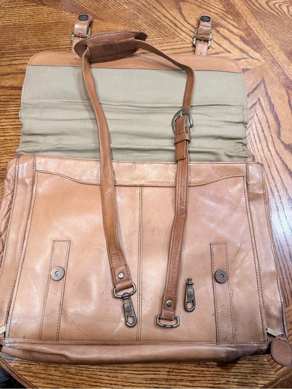Frye Leather Briefcase in Light Tan *Project*
